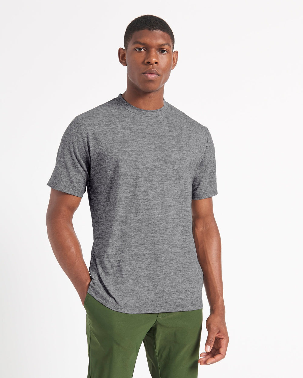 T-Shirt Ben Sherman Performance Stretch Marl Grise | RIZ-32999776